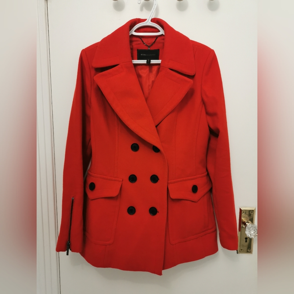Gorgeous BCBGMAXAZRIA Wool Blend Pea Coat